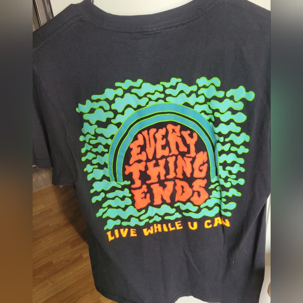 Mens A-lab Black Graphic Tee with Colorful Design